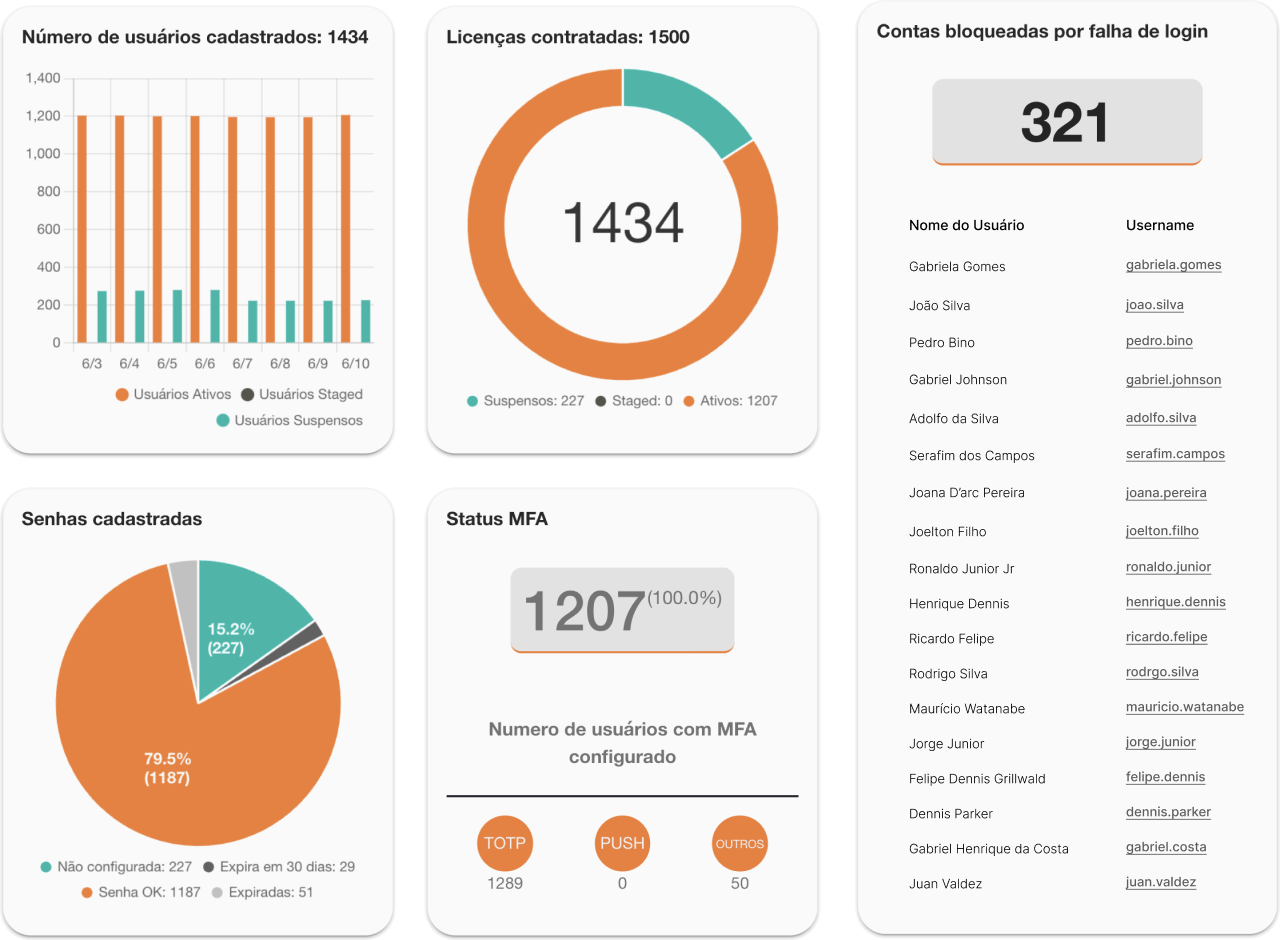 Imagem de um dashboard do Data Ranger
